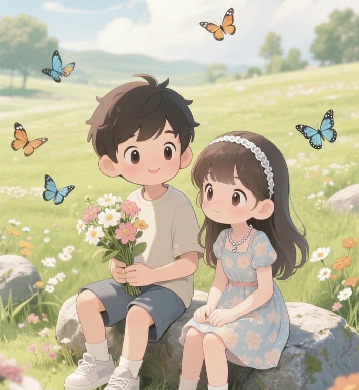 hình chibi đôi trò chuyện