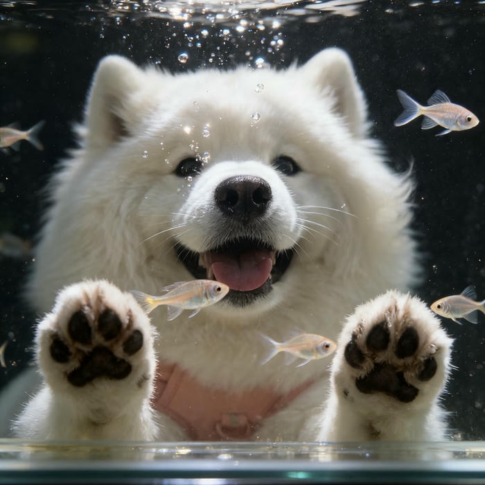 hình đại diện con chó nhìn chủ bằng ánh mắt trìu mến