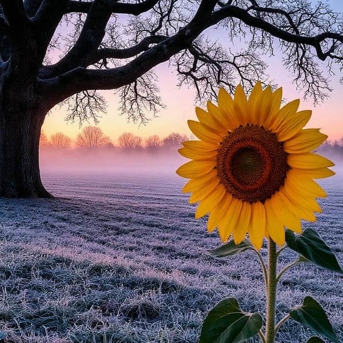 hình đại diện hoa hướng dương trong trời đông