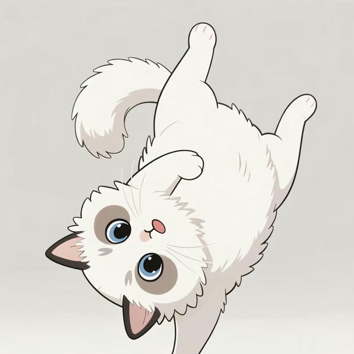 hình đại diện mèo vô tri lộn ngược