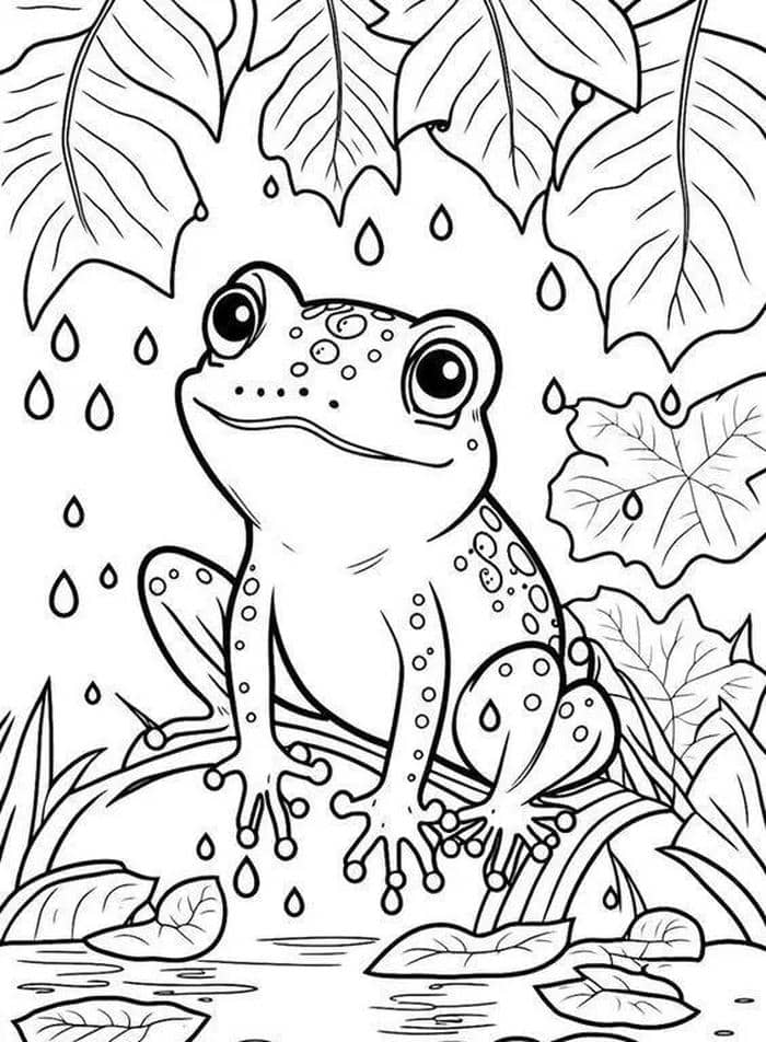 hình ếch cartoon để bé tô