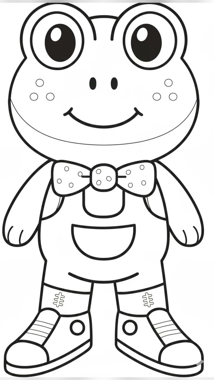 hình ếch cho bé tập vẽ tô