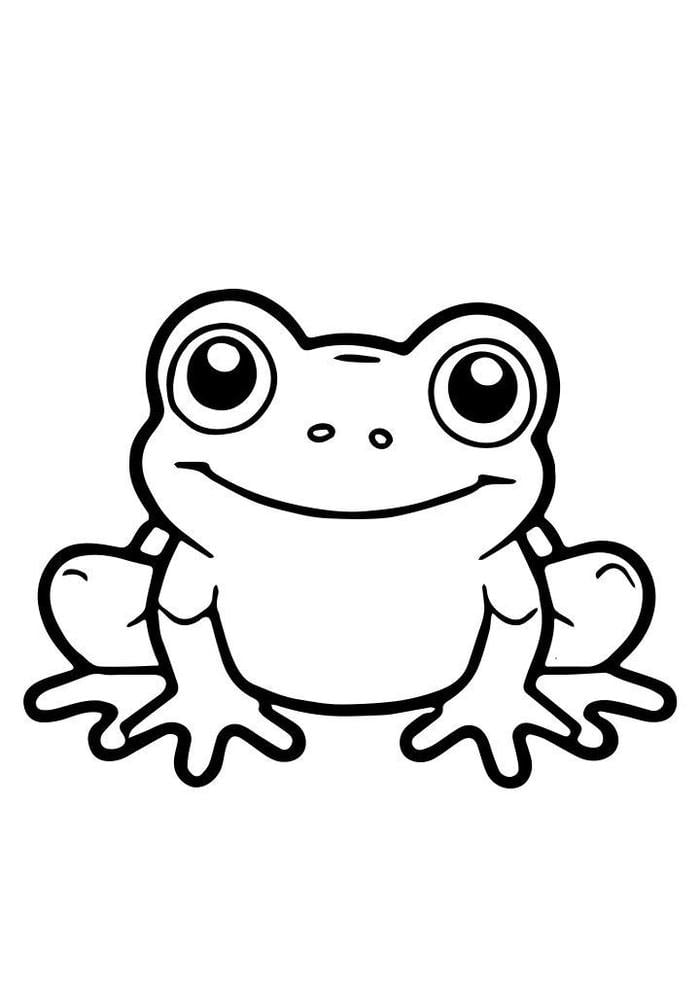 hình ếch nét đậm giúp trẻ tập tô