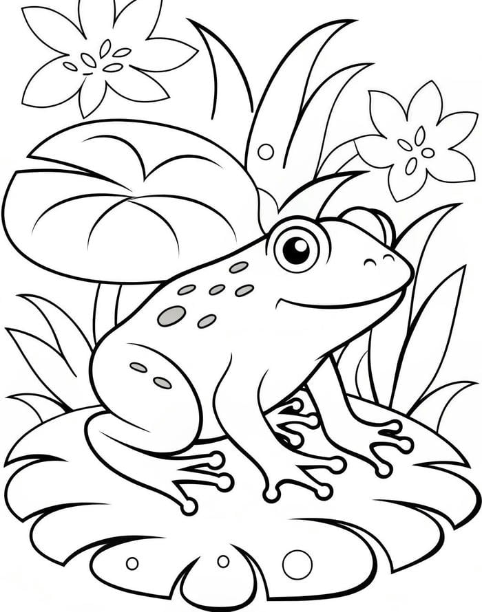 hình ếch trắng đen cho bé tô