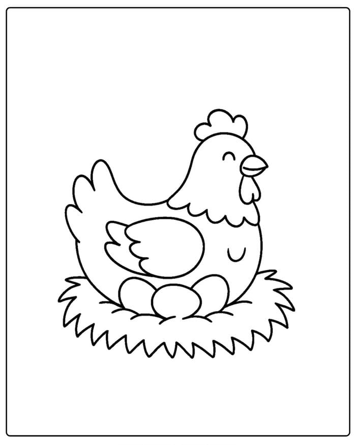 hình gà mái đơn giản trẻ em