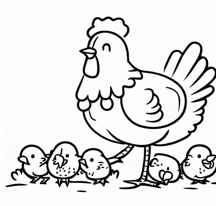 hình gà mái thiếu nhi tập tô