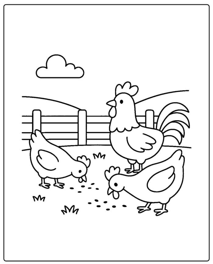 hình gà mái vui nhộn cho bé tô