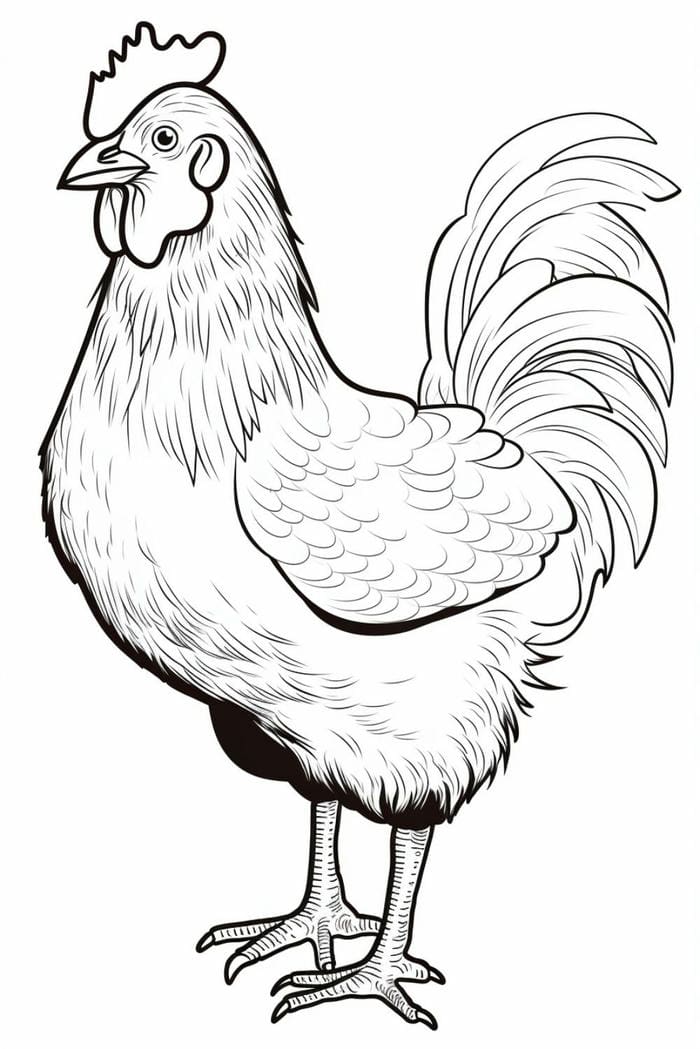 hình gà trống vui nhộn cho trẻ tập tô