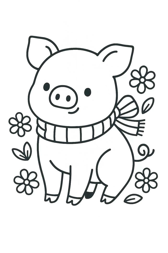 hình heo đáng yêu cho bé tô