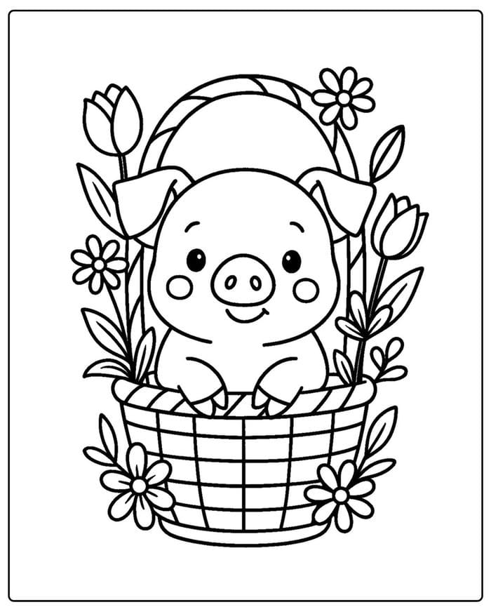 hình heo đơn giản trẻ em