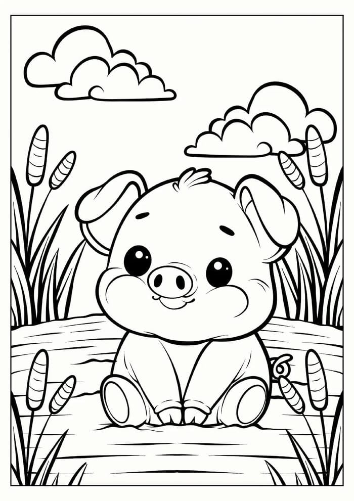 hình heo đường nét rõ ràng