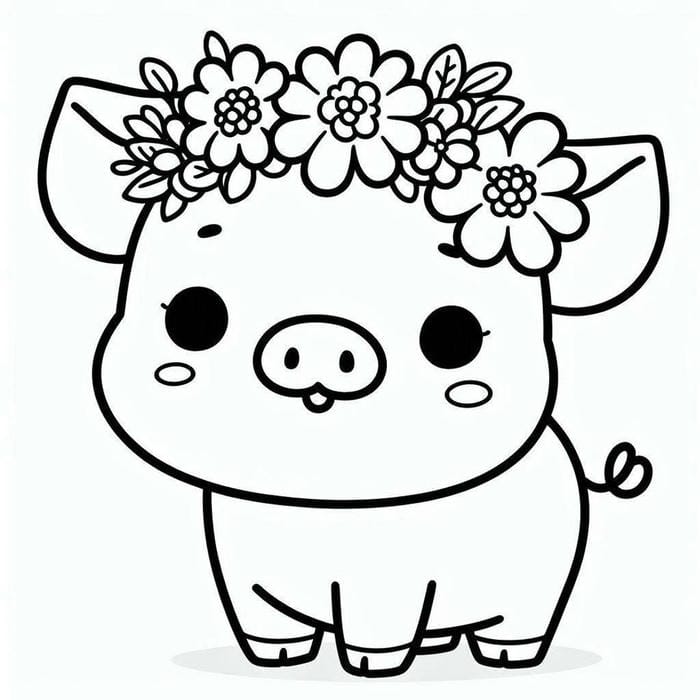 hình heo luyện nét cho trẻ