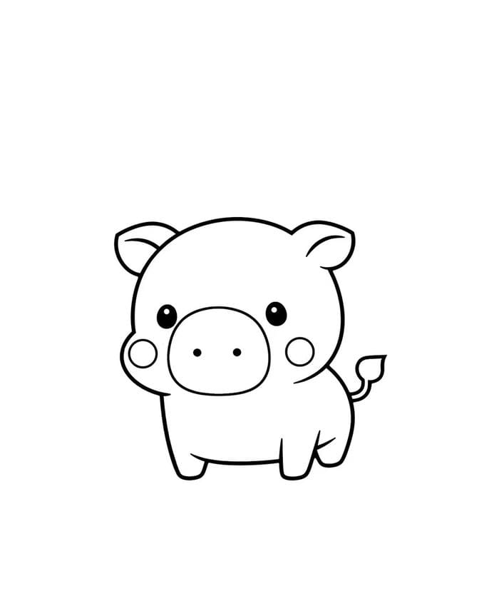 hình heo vui nhộn cho bé tô