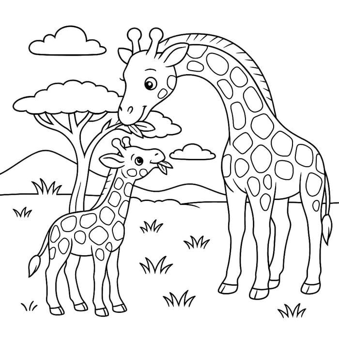 hình hươu cao cổ hỗ trợ bé học tô