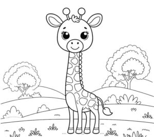 hình hươu cao cổ thiếu nhi tập tô