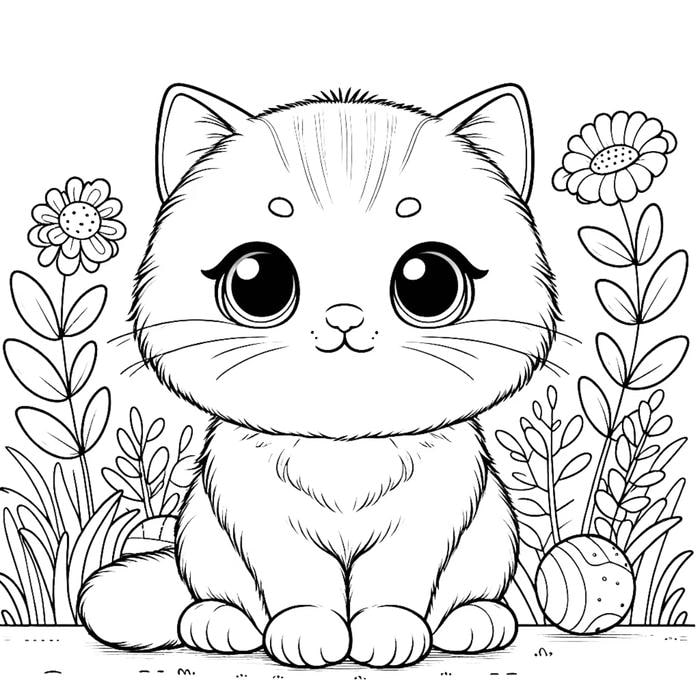 hình mèo đơn giản trẻ em