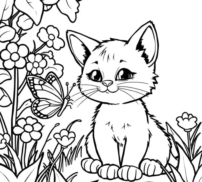 hình mèo đường nét rõ ràng