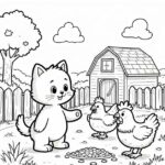 hình mèo nét đậm giúp trẻ tập tô