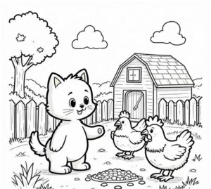 hình mèo nét đậm giúp trẻ tập tô