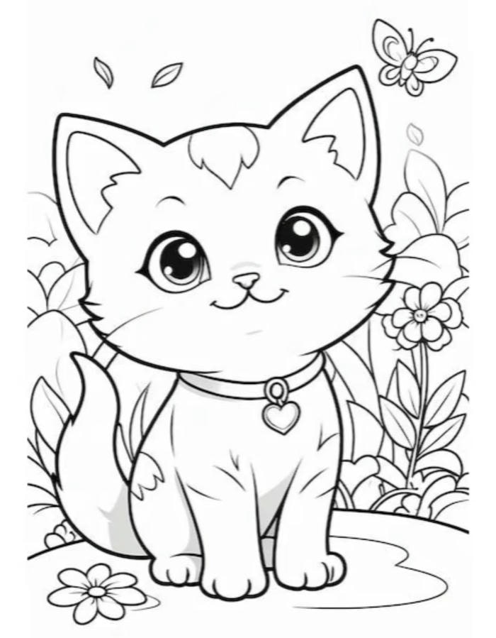 hình mèo vui nhộn cho bé tô