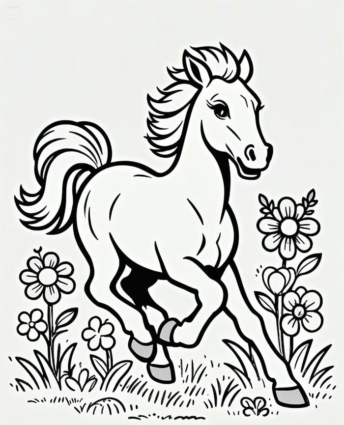 hình ngựa đường nét rõ ràng