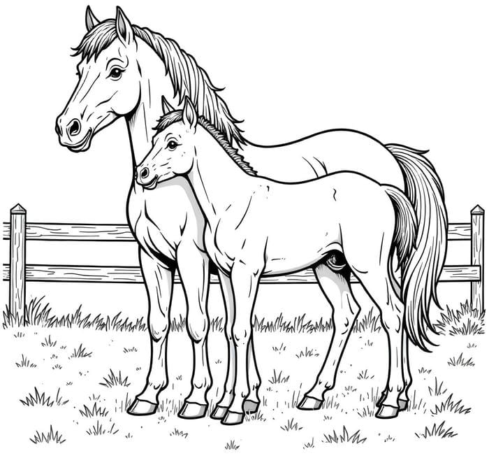 hình ngựa luyện nét cho trẻ