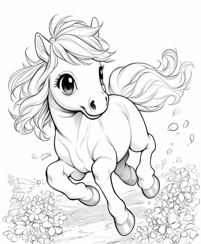 hình ngựa phù hợp trẻ tập tô