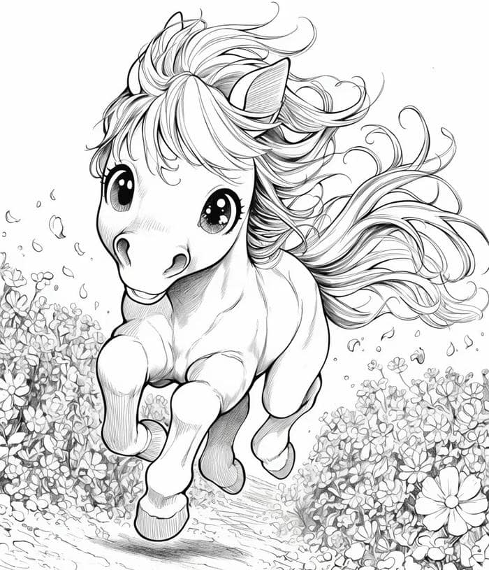 hình ngựa vui nhộn cho bé tô