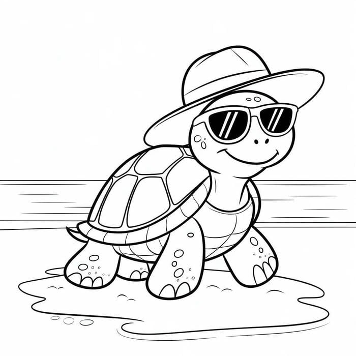 hình rùa hoạt hình nét chuẩn