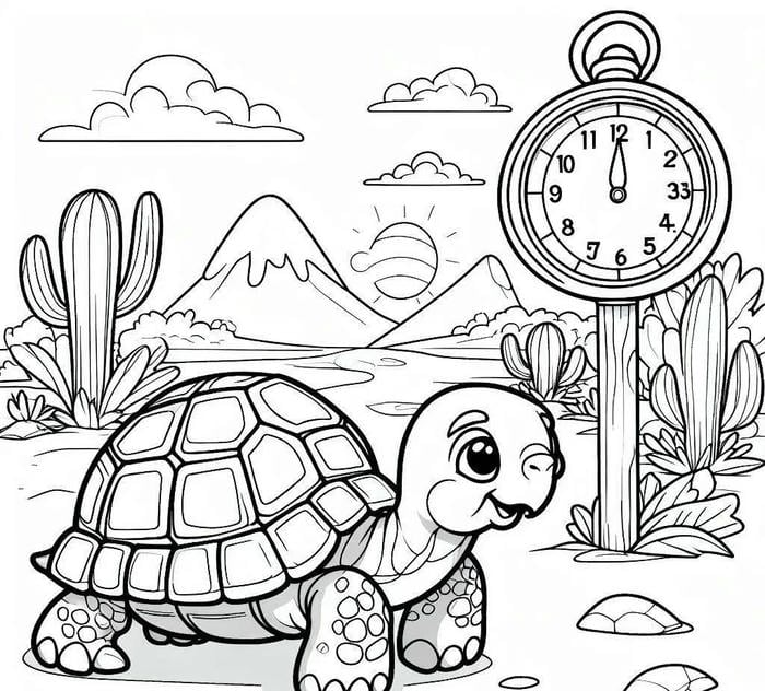 hình rùa không màu tập tô vui