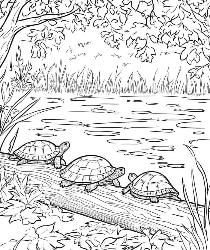 hình rùa tô viền cho bé sáng tạo