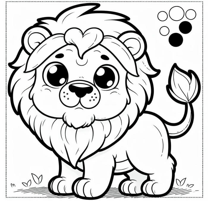 hình sư tử đáng yêu cho bé tô