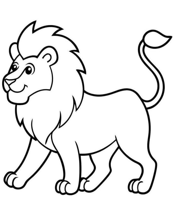 hình sư tử không màu để trẻ tập tô