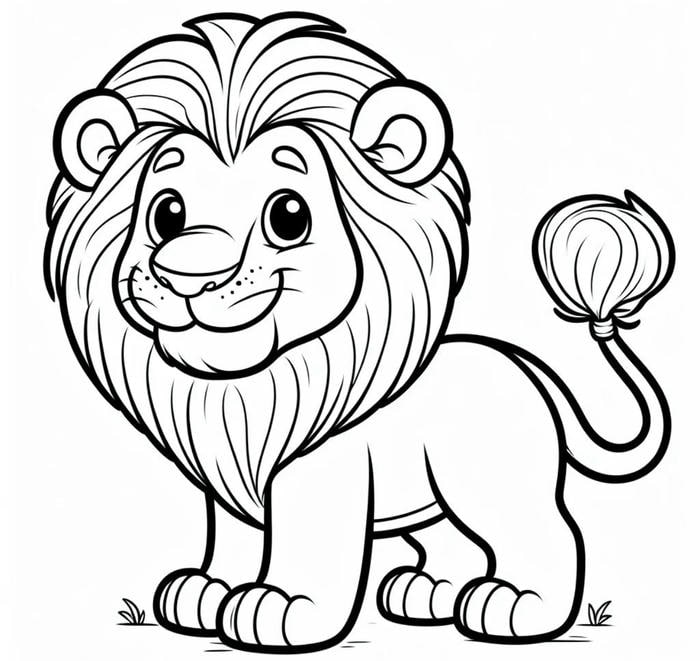 hình sư tử luyện nét cho trẻ