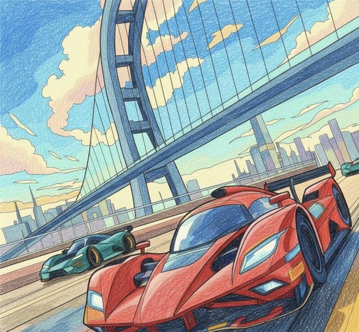 hình tranh vẽ ô tô cho bé