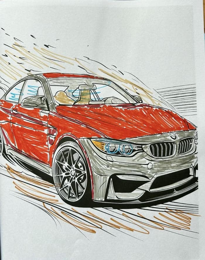 hình tranh vẽ ô tô dành cho bé tập tô