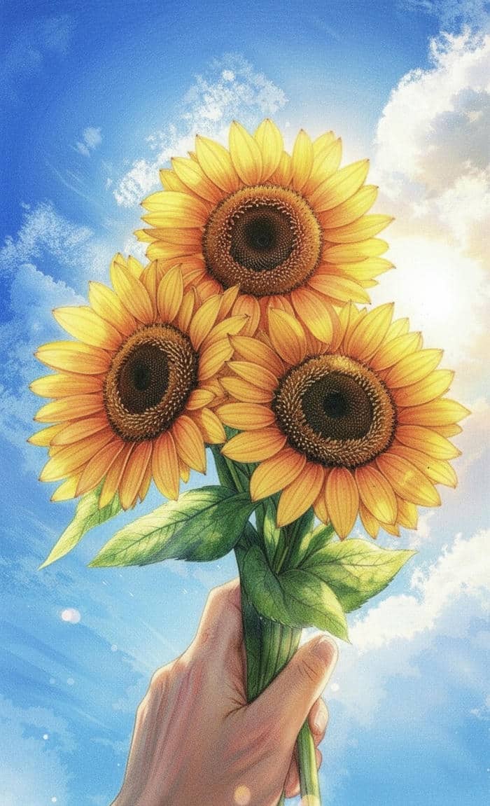 hình vẽ hoa hướng dương đẹp mắt