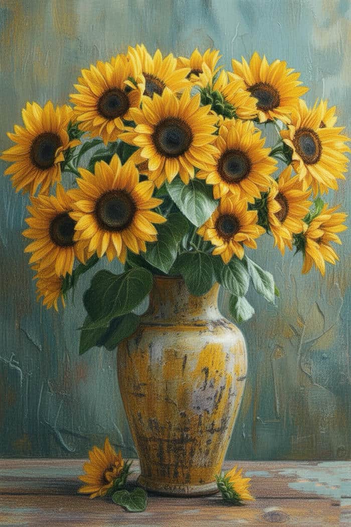 hình vẽ hoa hướng dương đẹp tinh tế