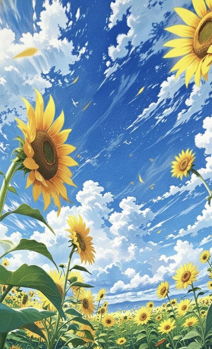 hình vẽ hoa hướng dương đẹp tự nhiên