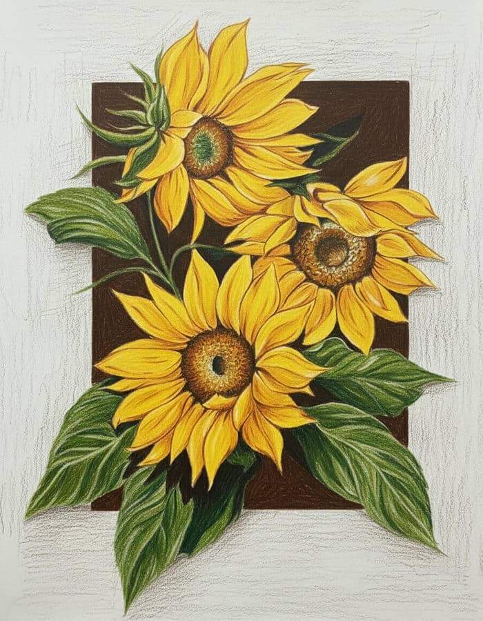 hình vẽ hoa hướng dương nghệ thuật
