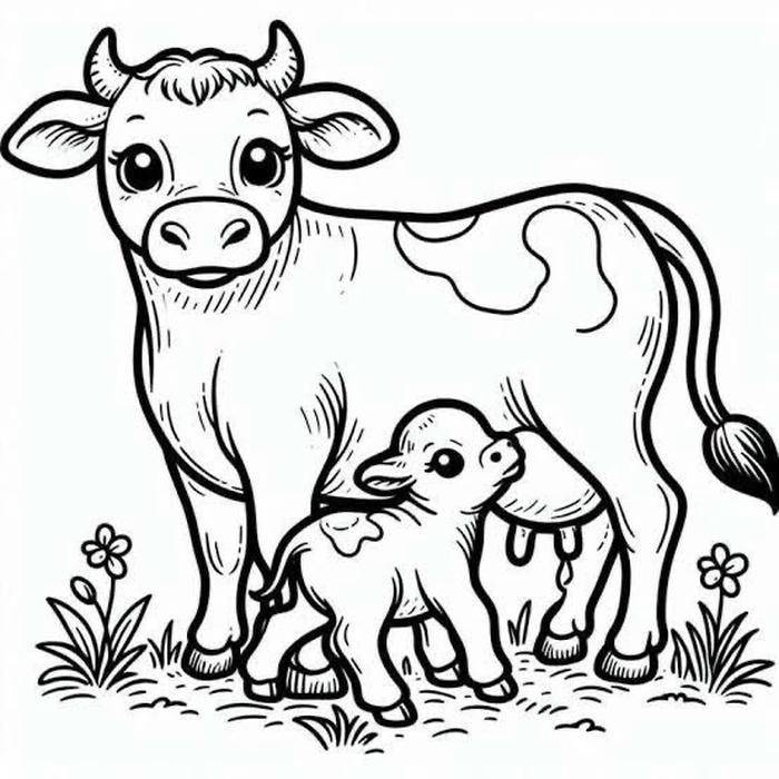 mẫu bò thiếu nhi dễ tập tô