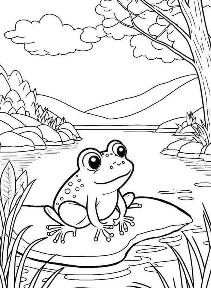 mẫu ếch dễ tô cho trẻ em