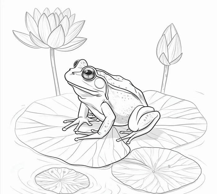 mẫu ếch nét nhẹ dễ tô