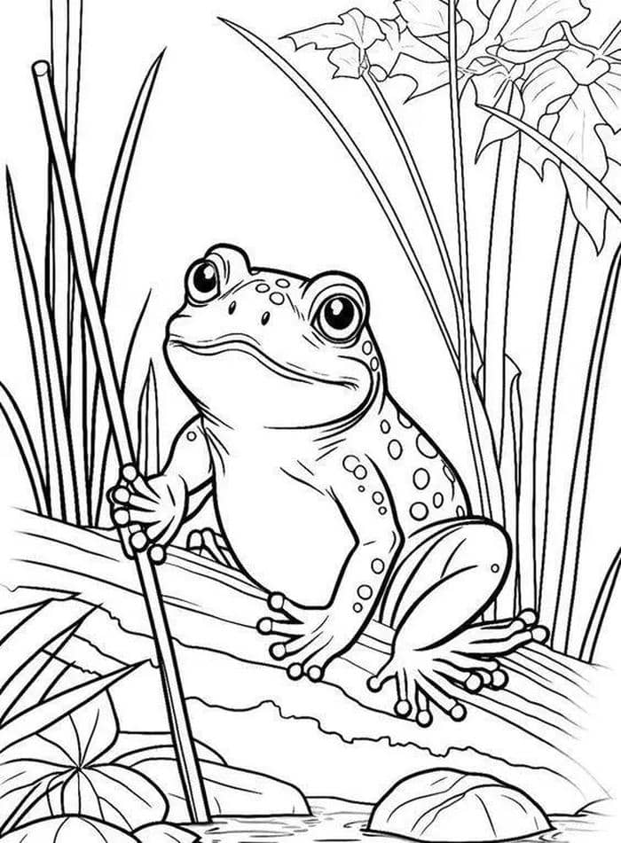 mẫu ếch tô màu đơn giản