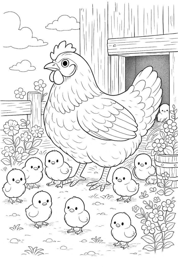 mẫu gà mái dành cho bé sáng tạo