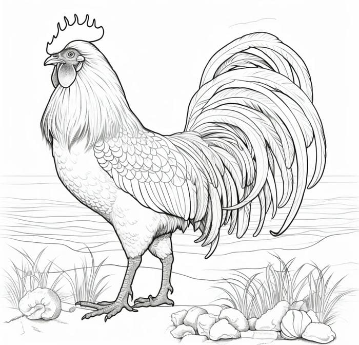 mẫu gà trống cho bé sáng tạo