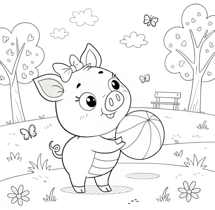 mẫu heo dễ tô cho trẻ em