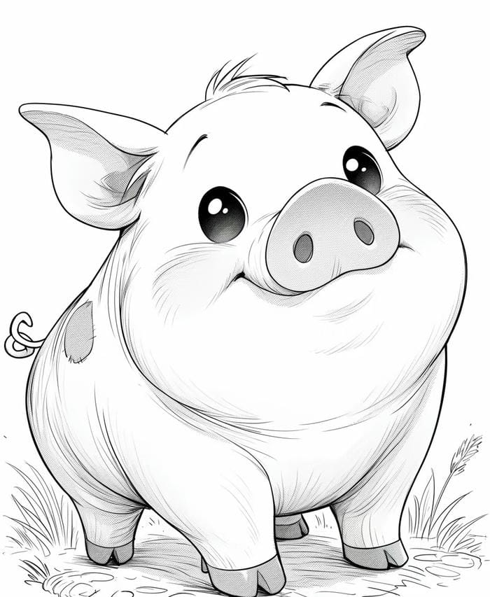 mẫu heo đường viền rõ ràng