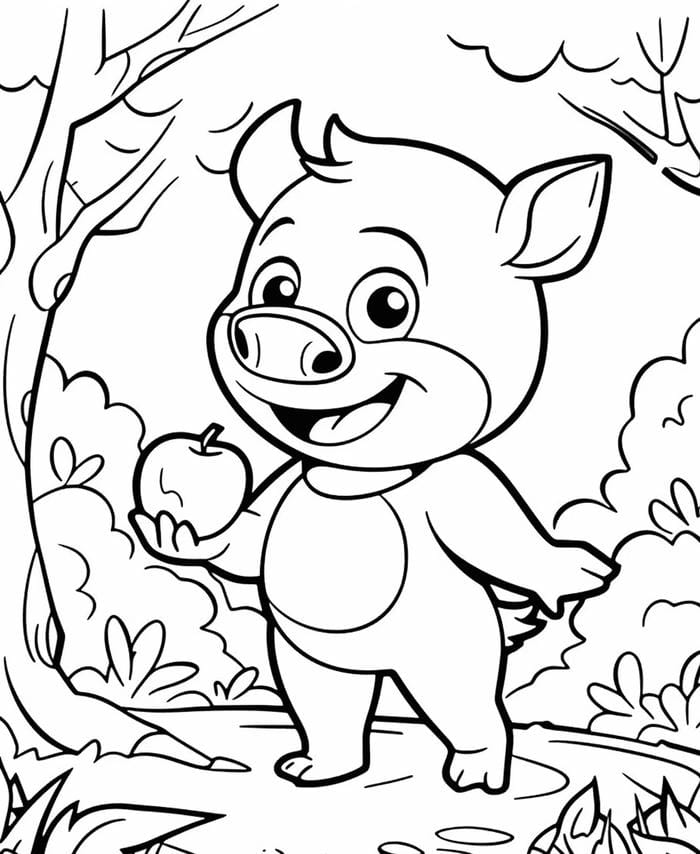 mẫu heo nét nhẹ dễ tô