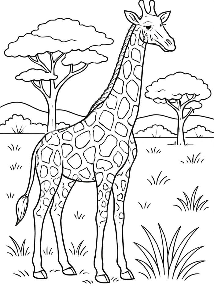 mẫu hươu cao cổ đen trắng dễ nhận biết